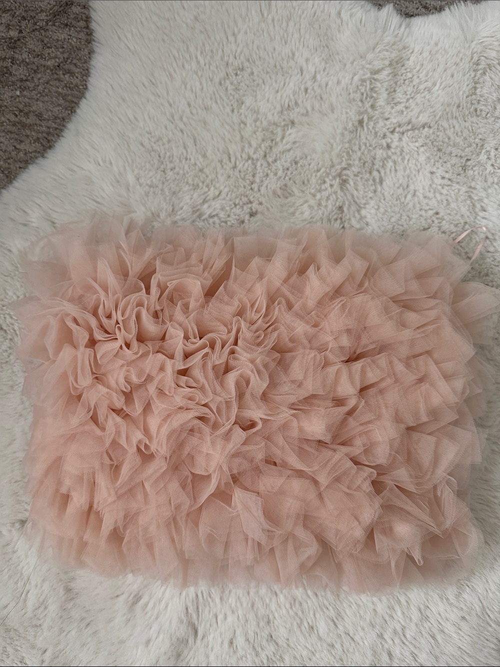 Zara Light Pink Tulle-Trim Knit Top - Picture 2 of 5